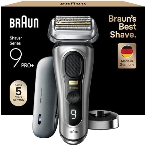 Braun Series 9 PRO+ 9527s Electric Shaver, PowerCase, Dry and Wet, Silver