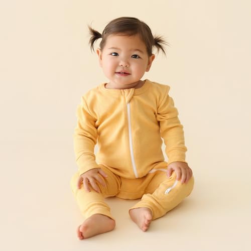 Parade Organic Snuggle Soft Melange '2-Way' Zipper Romper Honey Melange 6-12M with mitts - 1