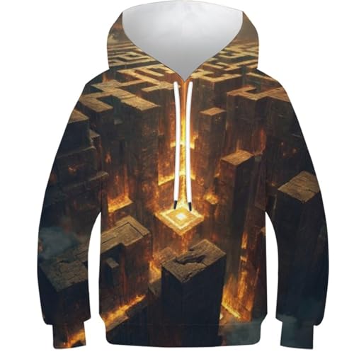 Sweat à capuche Halloween pour enfant pull 3D à manches longues avec poche