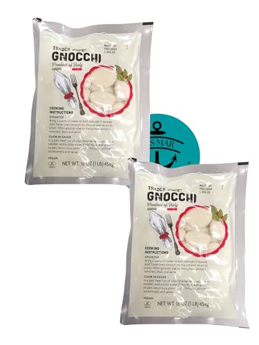 Italian Gnocchi Bundle includes 2-PACK Trader Joe's Gnocchi Net Wt. 16 oz each (Total Net Wt 32oz) with Des Mar Magnet - VEGAN -KOSHER