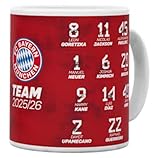 FC Bayern Tasse Signature 2025-26 Kaffeetasse Teetasse Manschaftstasse Unterschriften Cup Mug FCB