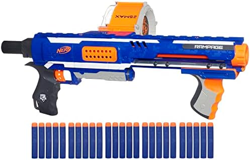 Nerf Rampage N-Strike Elite Toy Blaster with 25 Dart Drum Slam Fire & 25 Official Elite Foam Darts for Kids, Teens, & Adults (Amazon Exclusive)