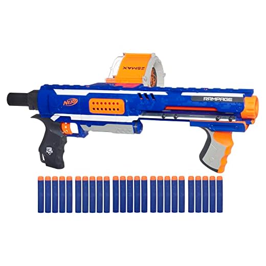 Nerf Rampage N-Strike Elite Toy Blaster with 25 Dart Drum Slam Fire & 25 Official Elite Foam Darts for Kids, Teens, & Adults (Amazon Exclusive)