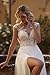 Boho Wedding Dresses for Bride Ivory Lace Applique Chiffon Bridal Dress Simple Wedding Gowns with Slit US14