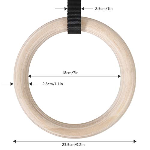 CCLIFE Gymnastikringe Gym Ringe Holz Fitness Trainingsringe Turnringe Olympische Gymnastic Rings fitnessringe Holzringe, Farbe:Gymnastikringe Holz