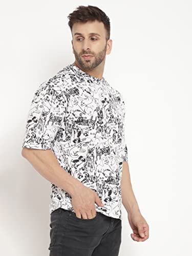 Image of GRITSTONES Men Oversized Half Sleeve Cotton T-Shirt