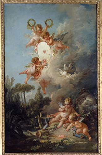 Poster sur toile François Boucher La cible d'amour 50x70cm pour salon