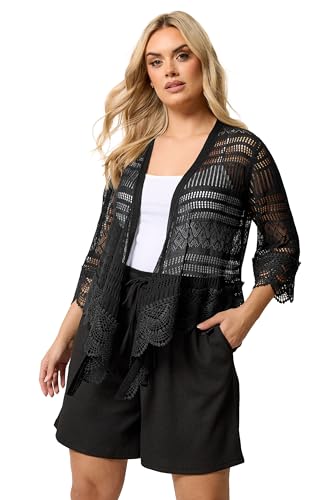 Image of Yours Curve Waterfall Cardigan - Women's - Plus Size Curve Black