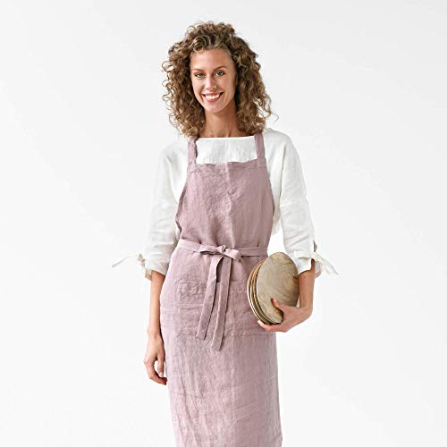 Magiclinen 100% Linen Apron - Cooking, Gardening, Grilling, Painting Apron With Pockets - Perfect For Women And Men (Woodrose, One Size) #TOP6