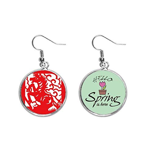 Boucles d'oreilles zodiaque chinois cheval, le cadeau idéal pour le printemps