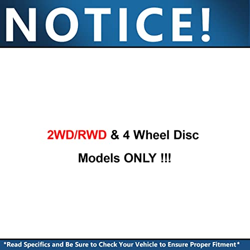 Image of Detroit Axle - Brake Kit for 2000-2003 Ford F-150 2WD 5Lug - [2002 Lincoln Blackwood] Front & Rear Drilled & Slotted Disc Brake Rotors Ceramic Brakes Pads 2001 2002 Replacement