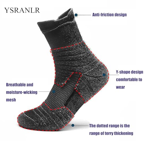 6 Pairs Men's Athletic Crew Socks Cushion Running Quarter Socks for Men Workout Wicking Socks2