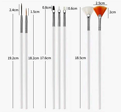 THINDZ COSMETICS 15pcs Acrylic Nail Art Design Painting Tool Pen Polish White Nail Brush Set 3