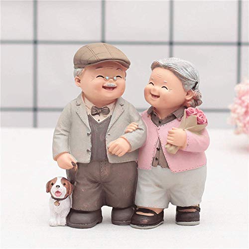 50th Anniversary Golden Marriage Couples Wedding Cake Toppers Decoration Polyresin