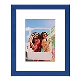Vittanly 8x10 Picture Frame, Premium Material with Shatter Resistant Plexiglass, Display Pictures 5x7 with Mat or 8x10 without Mat, Photo Frame for Wall or Table Top Display, Royal Blue, 1 Pack