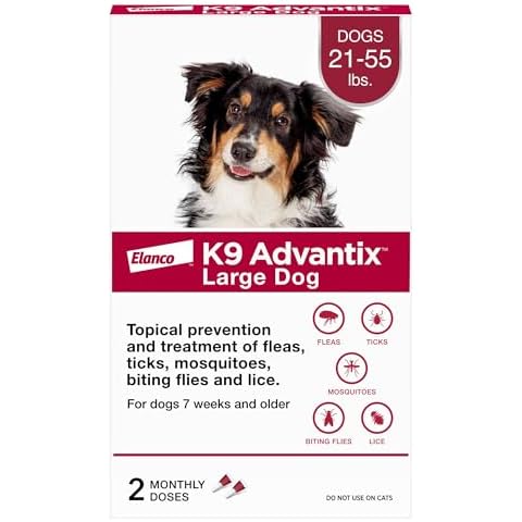 K9 Advantix Flea, Tick & Mosquito Prevention for Dogs 21-55 lbs. | Flea Drops for Large Dogs | Apply Monthly | 2 Treatments Cover