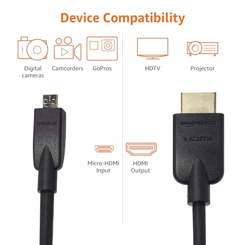 Image of AmazonBasics Premium Flexible HDMI Cable and Micro HDMI Adapter, 6 Feet, Black