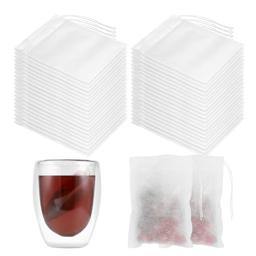 Mkitnvy 500 pezzi Sacchetti Filtro per Tè, carta filtro per tè sfuso 7 x 9 cm, usa e getta con cordoncino, Tessuto per Tè Sfuso, Spezie, Caffè, Grani, Tisane, Regalo perfetto per amici e familiari