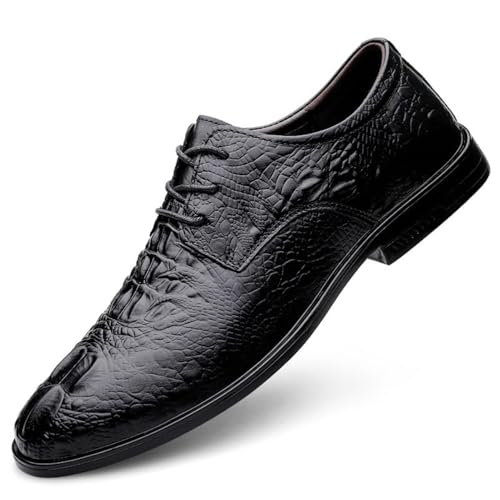 Formal Shoes for Men Lace Up Round Toe Leather Solid Color Shoes Block Heel Slip Rubber Sole Non Slip Low Top Prom Business Formal Wedding Shoes