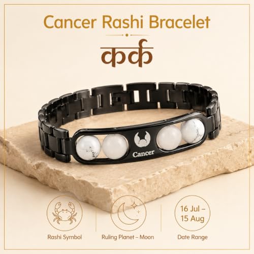 Image of Gratify Birth Crystal Metal Rashi Bracelet for Men & Women | Natural Gemstone Bracelet | Adjustable Spiritual Crystal Bracelet | Includes Authenticity Certificate | Gift for Astrology Lovers