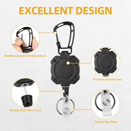 Vicloon Retractable Badge Reels, 2pcs Hard Plastic ID Credit Card - Image 3