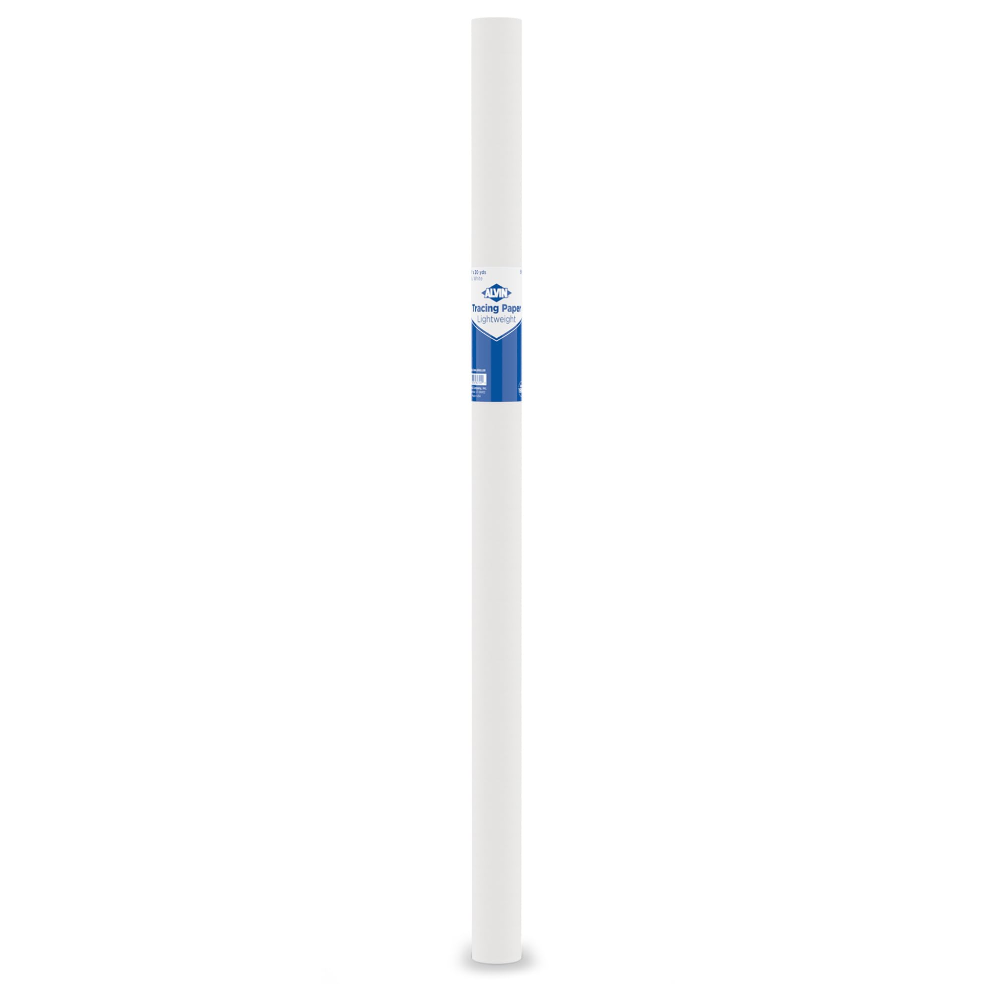 Papel de calco Alvin 55 W-D de 24 pulgadas y 20 metros de longitud en rollo color blanco
