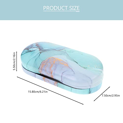Ciieeo Eye Glasses 1 Set Eyeglass Case PU 2 in 1 Double Sided Eyeglass Box with Mirror Travel Kit Contacts Case Holders with Soak Storage Tweezers for Home Travel Glasses Case - Image 2