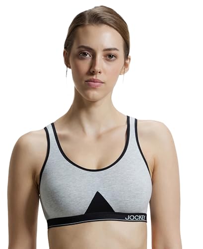 Image of Jockey 1376 Active Bra | Wirefree | Non Padded | Full Coverage Slip-On with Wider Straps | Super Combed Cotton Elastane Fabric