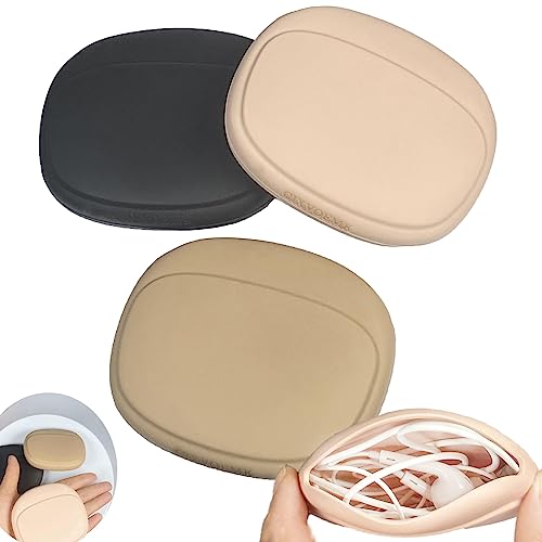 CIXVOEMK Silicone Headphone Organizer - Data Cable Storage Case - Mini Key Box - Portable Wired Headset Storage Bag (Black - Brown - Nude-3PCS) by CIXVOEMK - Used condition - US$7.11