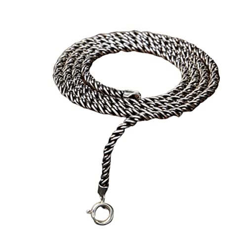Collier chaîne argent oxydé pour homme maille corde au style punk affirmé