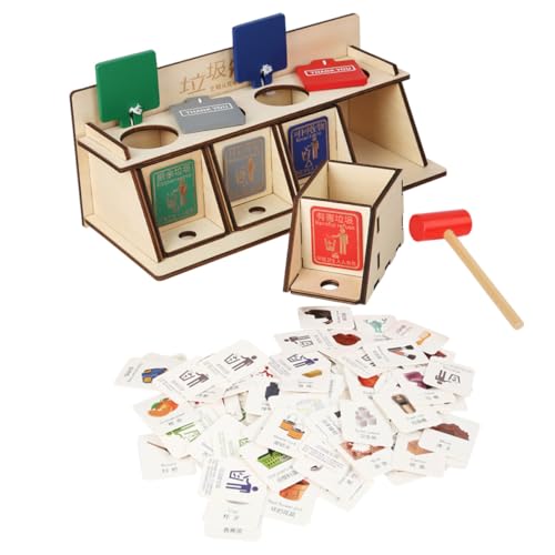 Kit apprentissage tri ordures écologique en bois pour développer la réflexion