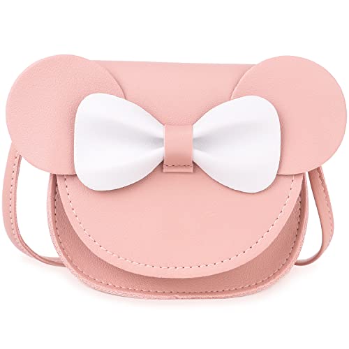 ORPAPA Sac à main enfant fille Sac à bandoulière mignon oreille de chat sac à bandoulière messenger enfants porte-monnaie sacs avec sangle réglable pour enfants tout-petits filles, Rose Couleur 1 Cover