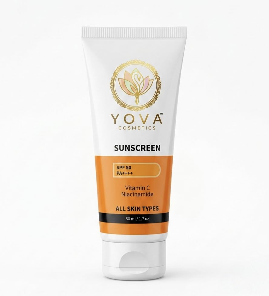 Image of Glow Sunscreen SPF 50 PA++++ with Vitamin C and Niacinamide Lightweight Daily Use Sun Protection Lotion for All Skin Types 50 ml