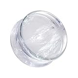 Covet Jewelry Clear Quartz Natural Stone Double Flared Ear Gauge Plug (2 GA (6.5mm))