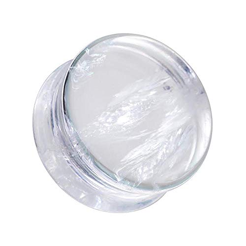 Covet Jewelry Clear Quartz Natural Stone Double Flared Ear Gauge Plug (7/8" (22Mm)) #TOP10