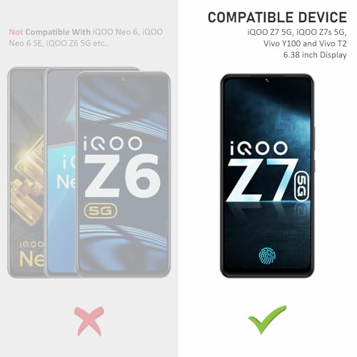 Image of SupCares Tempered Glass for Vivo Y100, Vivo T2, iQOO Z7S and iQOO Z7 (6.38 Inch) With Installation Kit | 9H Edge to Edge Screen Protector | Black