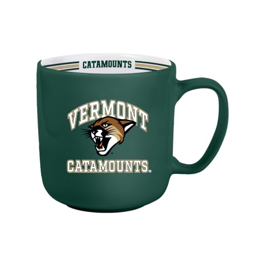 Logo Brands NCAA Vermont Catamounts 15 oz Stripe Coffee Mug — 15 Fluid Ounces | Ceramic | Officially Licensed | Team Color | Great Gift