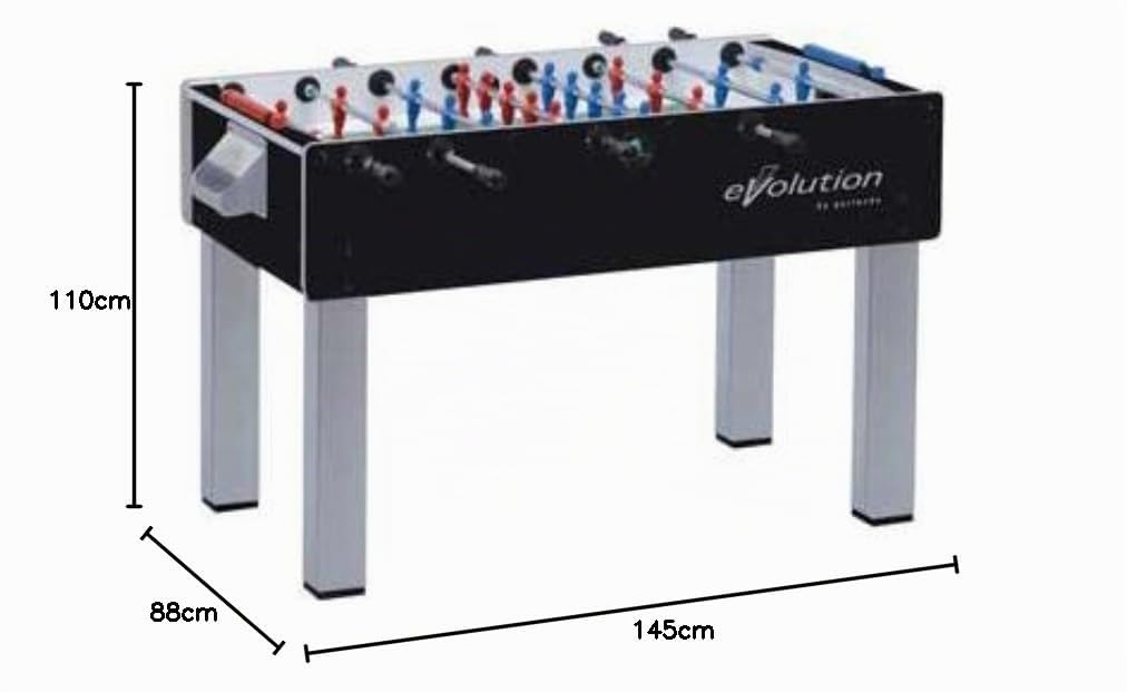 Garlando Calciobalilla F-200 Evolution con aste telescopiche e campo gioco in vetro temperato