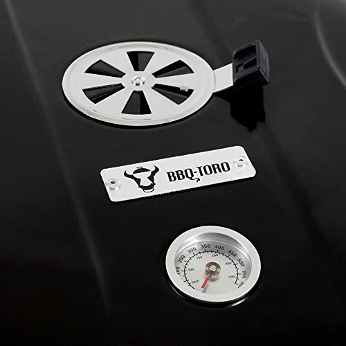 Foto von BBQ-Toro Kugelgrill Ø 57 cm mit Ablagefläche und Grillrostheber | Grillfläche Ø 54,5 cm | BBQ Kugelgrill Holzkohle, Barbecue Grill Holzkohle rund, Holzkohlegrill mit Deckel