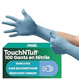 Ansell TouchNTuff 92-665 Gants Jetables en Nitrile, Non Poudrés, Haute Protection Chimiqu...