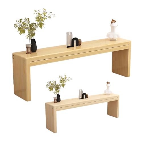 Natural Rustic Solid Wood Bench, Farmhouse Benches for Entryway, Wooden Dining Table Bench Seat 16/31/40/47/59 in, Bedroom Benches for End of Bed, Footstool Stool(Yellow,80 cm/31.5 in)