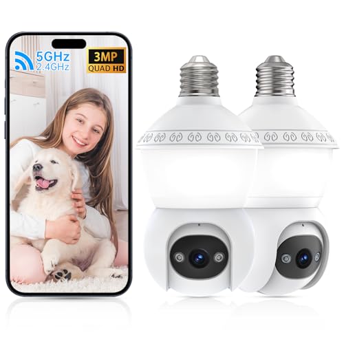 Smart Light Bulb Security Camera, 2-in-1 Bulb Camera with Light,N...