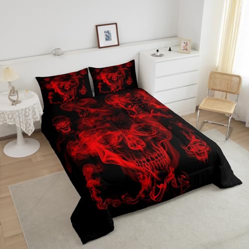 Image of Feelyou Skull Comforter Decor 3D Bedding Set Twin Size for Adults Teens