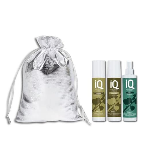 IQ Intelligent Haircare Intense Moisture Shampoo & Conditioner + 10 in 1 Leave-In Spray Hydrating Haircare Set with Amaranth Extract Sulphate & Paraben-Free Cruelty-Free Includes Gift Bag