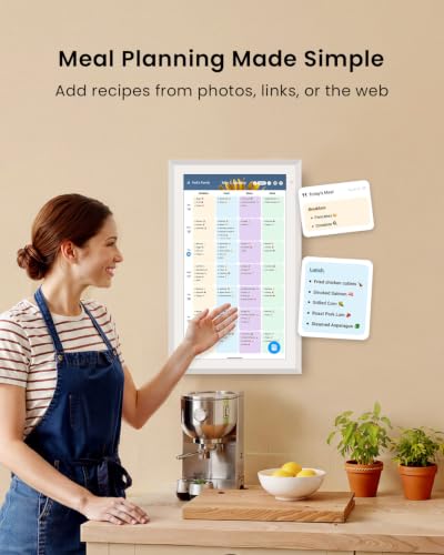 Image of Apolosign 15.6-inch Digital Family Calendar, No Subscription Fee, Smart Wall Planner with Calendar Sync, Chore Chart & Touchscreen Display for Busy Families, Dual Mode, with Stand(White)