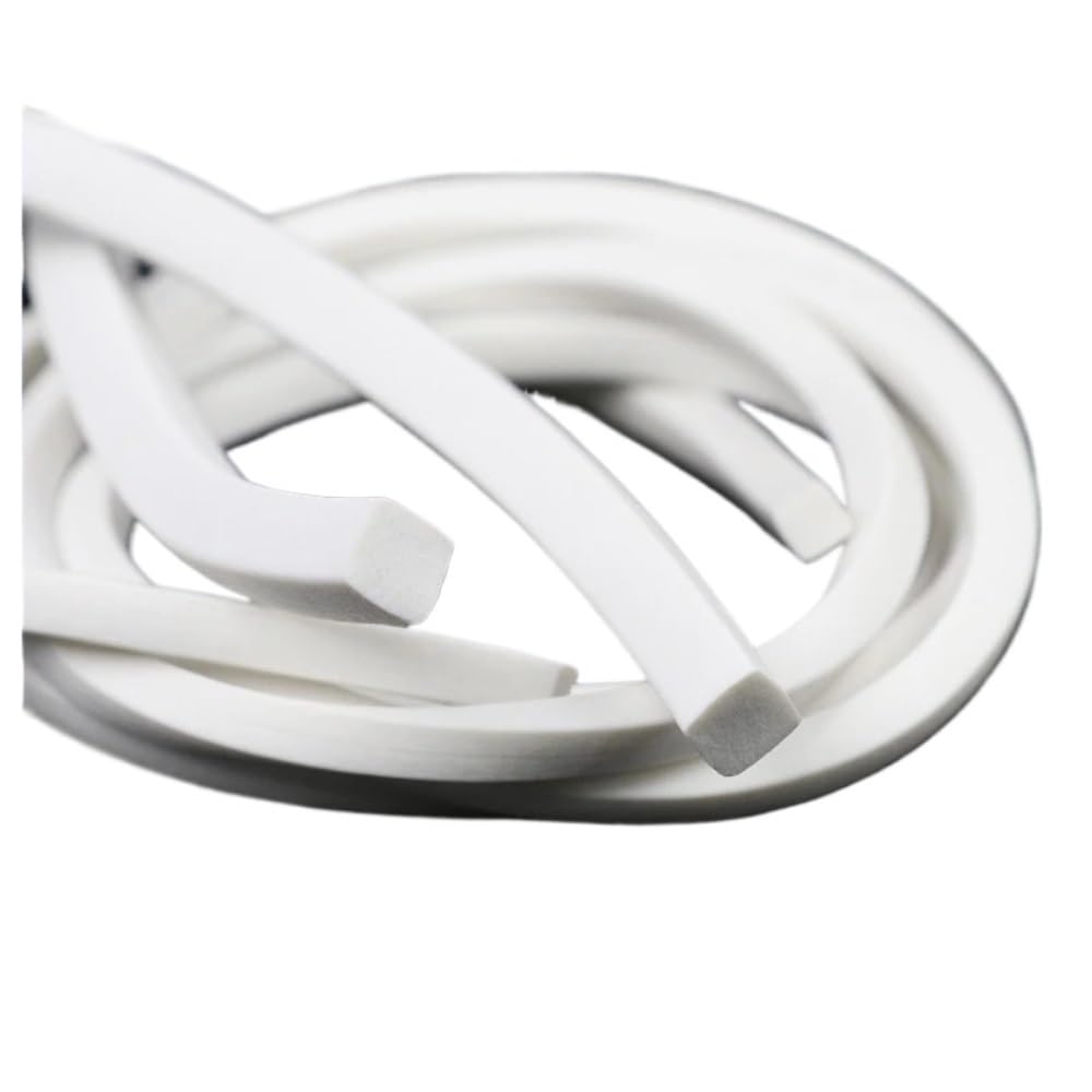 Ayyssm Square 1/2/5/10M White Silicone Foaming Sealing Strip, Silicone Rubber Sponge Gasket For Window Door Weather Stripping Trim Seal(5 Meters,4Mm X 4Mm)