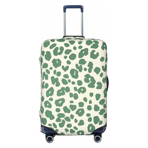 Variegated Green Print Travel Luggage Cover Elastic Baggage Protector Fits 18-21 Inch Luggage Suitcase Covers