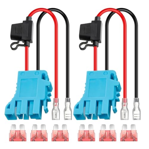 Exogio Paquet de 2 Connecteurs de Faisceau de Câbles 12 AWG de Remplacement pour Batterie Peg-Perego 12 V SLA sur Véhicule, D'Équitation avec Fusible