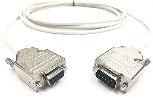 15 Foot DB9 Male to Female RS232 Extension Serial Cable - 22 AWG with Plenum White Jacket - Made in USA by Custom Cable Connection