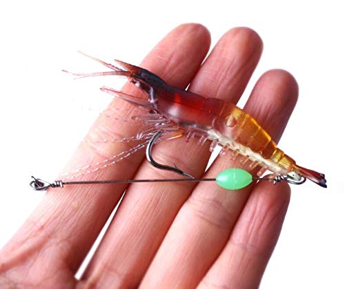 20 Pezzi Esche Morbide Gamberetto Con Amo Per Pesca, Wobbler Artificiali - Foto 4